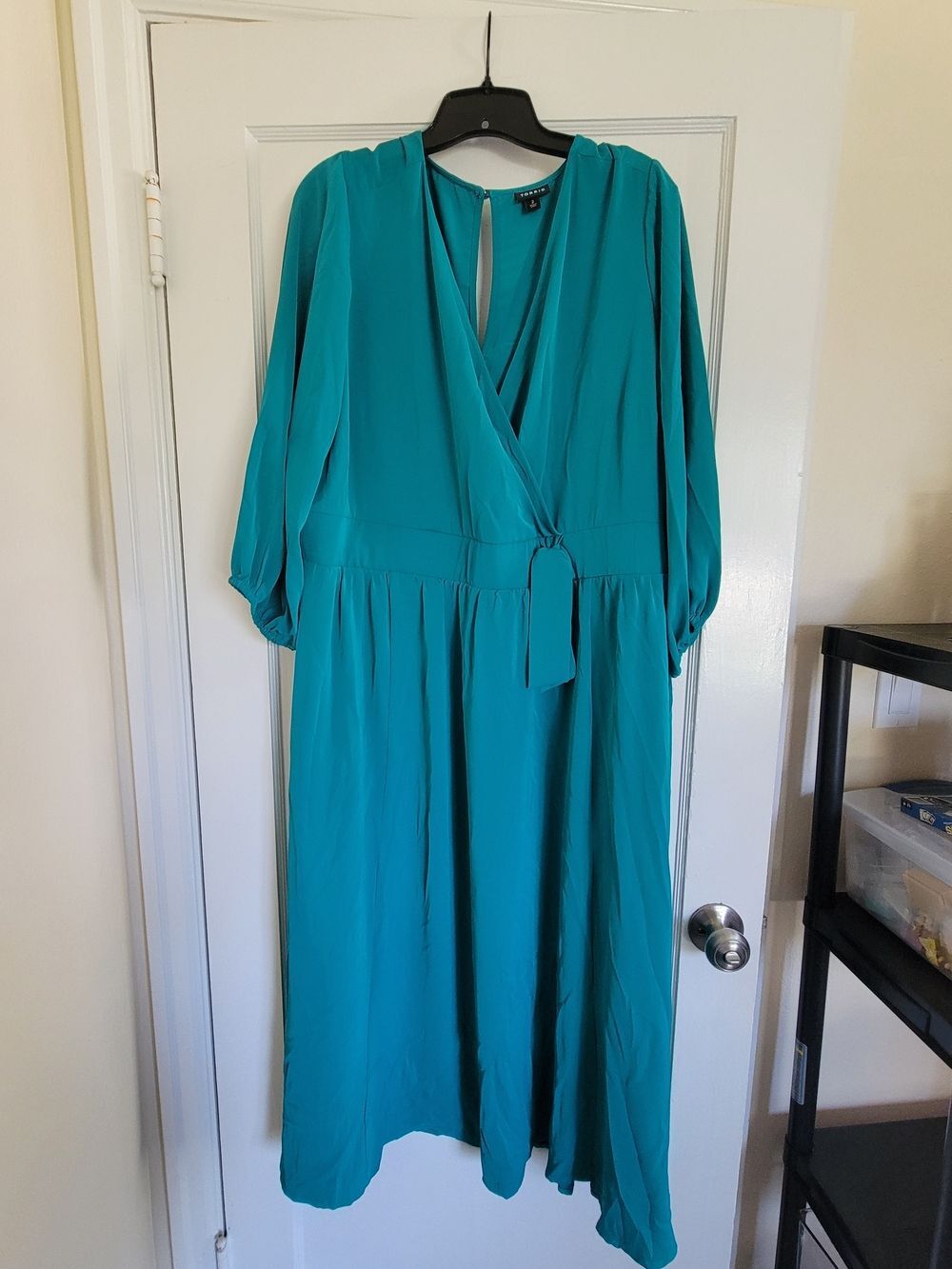 Torrid Tea Length Studio Studio Crepe De Chine Surplice Dress Plus 2x